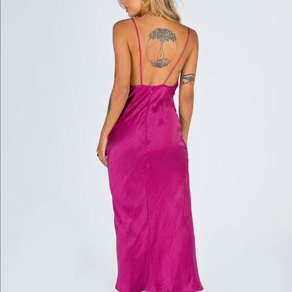 Princess Polly LIONESS Silk slit dress - Picture 9 of 16